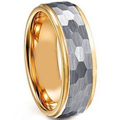 (Wholesale)Tungsten Carbide Hammered Ring-TG3708AA