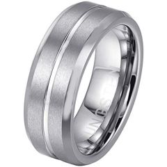 (Wholesale)Tungsten Carbide Center Groove Ring - TG3402