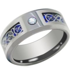 (Wholesale)Tungsten Carbide Dragon Ring With CZ-3789