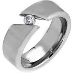 (Wholesale)Tungsten Carbide Solitaire Ring With CZ-TG1460