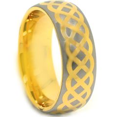 (Wholesale)Tungsten Carbide Dome Celtic Ring-3876