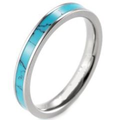 (Wholesale)Tungsten Carbide Imitate Opal Ring - TG3939