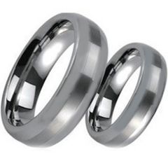 (Wholesale)Tungsten Carbide Dome Center Line Ring - TG399