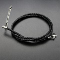 (Wholesale)316 Stainless Steel 3.0mm Leather Chain Necklace - SJ