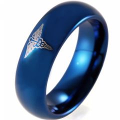 (Wholesale)Tungsten Carbide Medic Alert Ring - TG4073BB