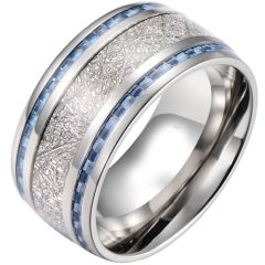 (Wholesale)Tungsten Carbide Meteorite Carbon Fiber Ring-4088