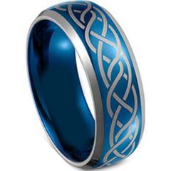 (Wholesale)Tungsten Carbide Celtic Beveled Edges Ring - TG4100