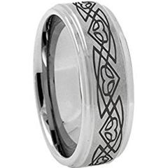 (Wholesale)Tungsten Carbide Triangle Pattern Ring - TG4117