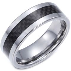 (Wholesale)Tungsten Carbide Ring With Carbon Fiber - TG4123