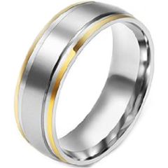 (Wholesale)Tungsten Carbide Double Groove Ring - TG4169