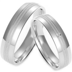 (Wholesale)Tungsten Carbide Triple Groove Ring - TG4217
