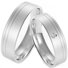 (Wholesale)Tungsten Carbide Offset Double Groove Ring - TG4220