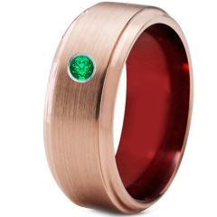 (Wholesale)Tungsten Carbide Ring With Created Emerald - TG4245