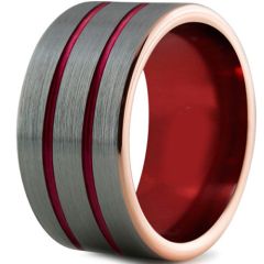 (Wholesale)Tungsten Carbide Double Groove Ring - TG4247
