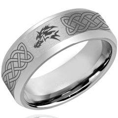 (Wholesale)Tungsten Carbide Wolf Celtic Ring-4261