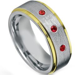(Wholesale)Tungsten Carbide Ring With Created Ruby-4264