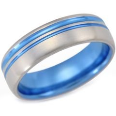 (Wholesale)Tungsten Carbide Offset Double Groove Ring - TG4266