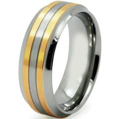 (Wholesale)Tungsten Carbide Double Groove Ring - TG4276