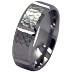 (Wholesale)Tungsten Carbide Hammered Ring - TG4279
