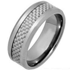 (Wholesale)Tungsten Carbide Ring With Carbon Fiber-TG1383