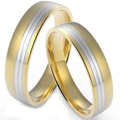 (Wholesale)Tungsten Carbide Triple Groove Ring - TG4324