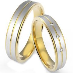 (Wholesale)Tungsten Carbide Center Groove Ring - TG4325
