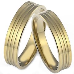 (Wholesale)Tungsten Carbide Triple Groove Ring - TG4335