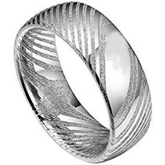 (Wholesale)Tungsten Carbide Dome Damascus Ring - TG4338AA