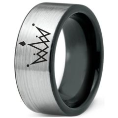 (Wholesale)Tungsten Carbide King Crown Flat Ring-4356