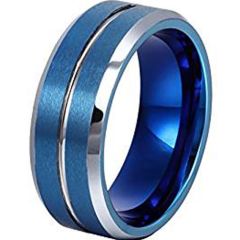 (Wholesale)Tungsten Carbide Center Groove Ring - TG4375