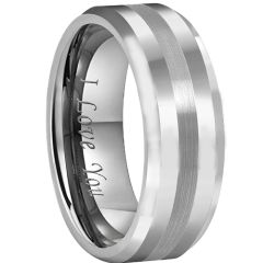 (Wholesale)Tungsten Carbide Center Line Ring - TG4381