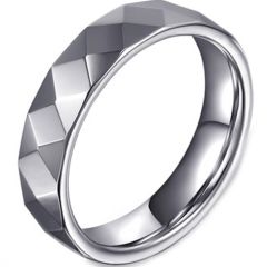 (Wholesale)Tungsten Carbide Faceted Ring - TG4443