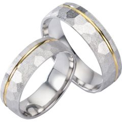 (Wholesale)Tungsten Carbide Hammered Ring - TG4504AA