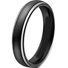 (Wholesale)Tungsten Carbide Dome Step Edges Ring - TG4533