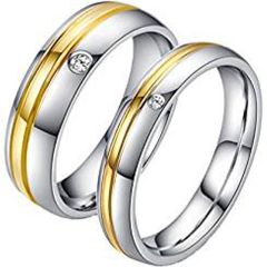(Wholesale)Tungsten Carbide Offset Double Groove Ring - TG4541