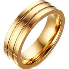 (Wholesale)Tungsten Carbide Double Groove Ring - TG4588