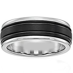 (Wholesale)Tungsten Carbide Double Groove Ring - TG4623