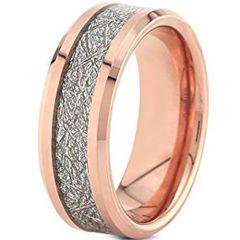 (Wholesale)Rose Tungsten Carbide Imitate Meteorite Ring - TG4