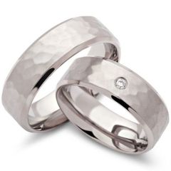 (Wholesale)Tungsten Carbide Hammered Ring - TG4697