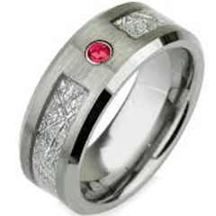 (Wholesale)Tungsten Carbide Imitate Meteorite & CZ Ring -TG4700