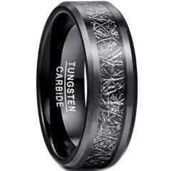 (Wholesale)Black Tungsten Carbide Meteorite Ring-5040