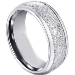 (Wholesale)Tungsten Carbide Ring With Meteorite-5592