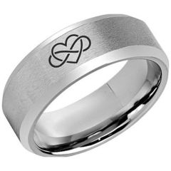 (Wholesale)Tungsten Carbide Infinity Heart Ring-5973