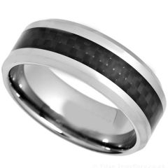 (Wholesale)Tungsten Carbide Ring With Carbon Fiber-TG628