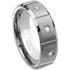 (Wholesale)Tungsten Carbide Ring With Cubic Zirconia-7144