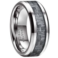 (Wholesale)Tungsten Carbide Ring With Carbon Fiber-7315