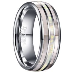 (Wholesale)Tungsten Carbide Ring With Abalone Shell & Crushed Opal-7788