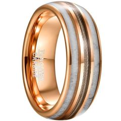 (Wholesale)Rose Tungsten Carbide Deer Antler & Wire Ring-7791