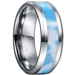 (Wholesale)Tungsten Carbide Camo Beveled Edges Ring-7834