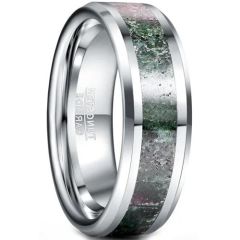 (Wholesale)Tungsten Carbide Green Meteorite Ring-8877